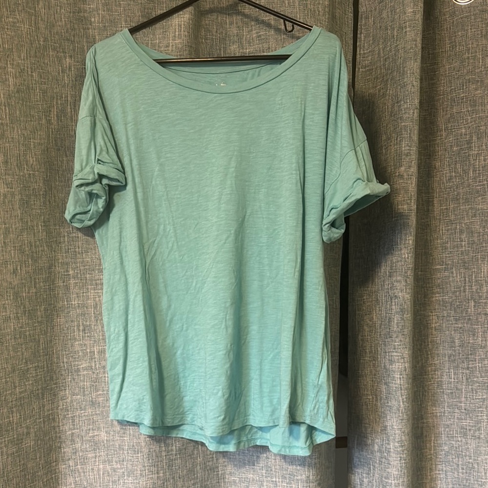 Maurices Mint Green Relaxed Fit Cuffed Sleeve Tee